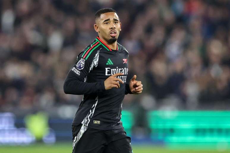 Gabriel Jesus (Arsenal) durante jogo contra o West Ham, no dia 30.11.2024 