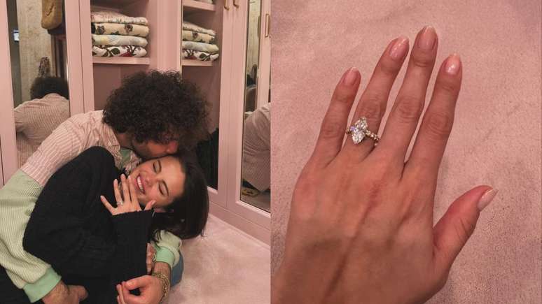 Selena Gomez e o noivo e o anel de noivado da cantora / Reprodu&ccedil;&atilde;o / Instagram