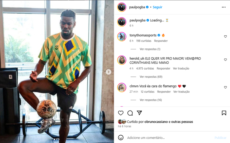 Pogba em seu Instagram.