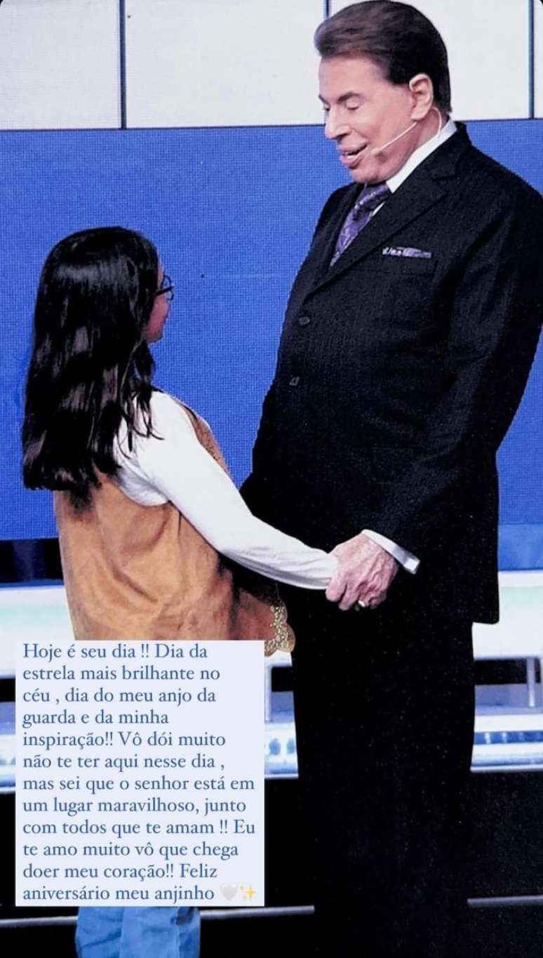 Amanda Abravanel, neta de Silvio Santos, presta homenagem ao av&ocirc;.