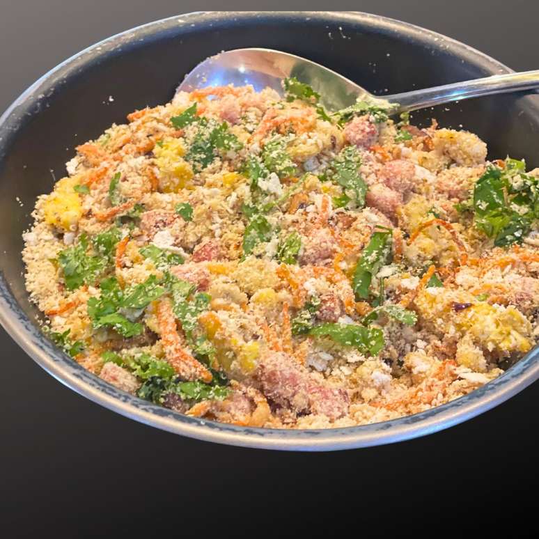 Farofa de bacon e ovo