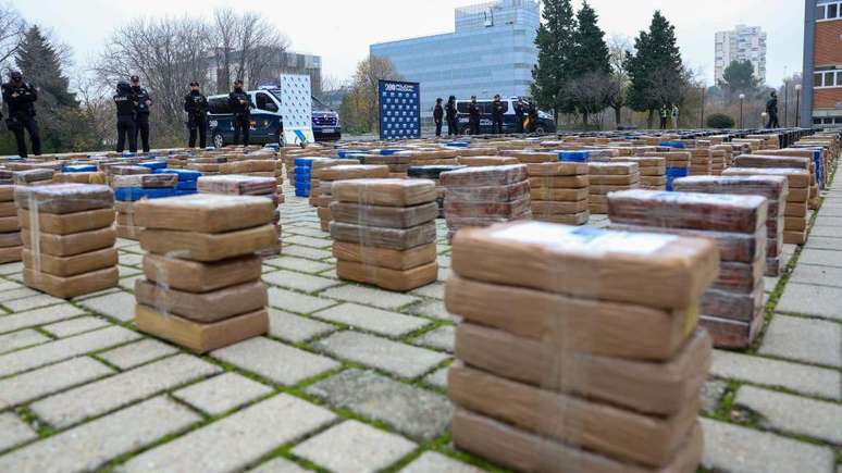 Onze toneladas de cocaína confiscadas pela polícia espanhola em dezembro de 2023