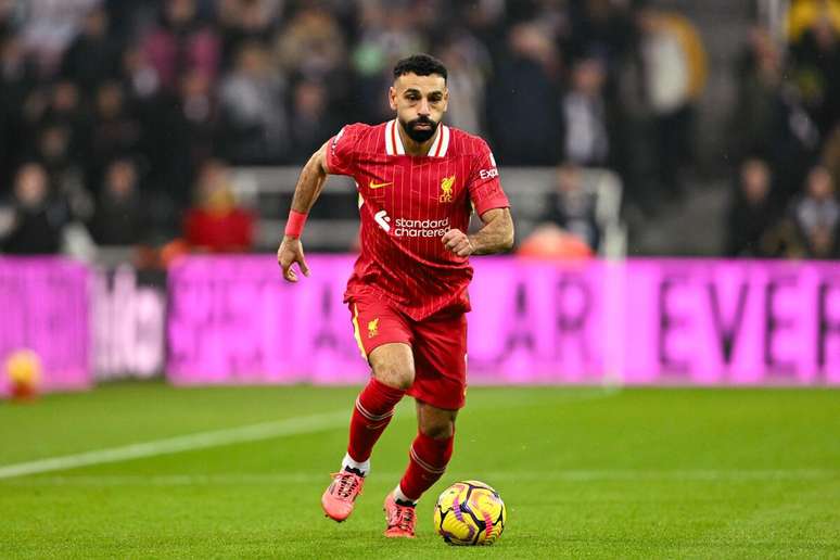 Mohamed Salah (Liverpool) durante jogo contra o Newcastle, no dia 04.12.2024 