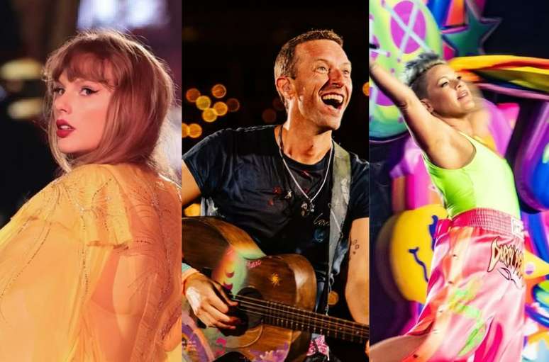 Taylor Swift, Coldplay e P!NK estão no topo da lista de turnês mais lucrativas