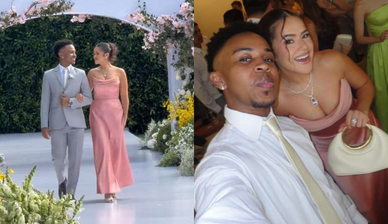 Jean Paulo Campos e Maísa foram padrinhos de casamento de Larissa e André Luiz - Fotos: Reprodução/Instagram