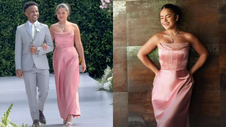 Maisa aposta em look rosa para o casamento de Larissa Manoela; veja detalhes do evento!