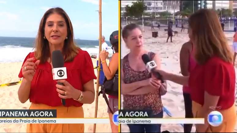 Adriana Rezende, repórter da Globo que foi surpreendida durante o Bom Dia Rio