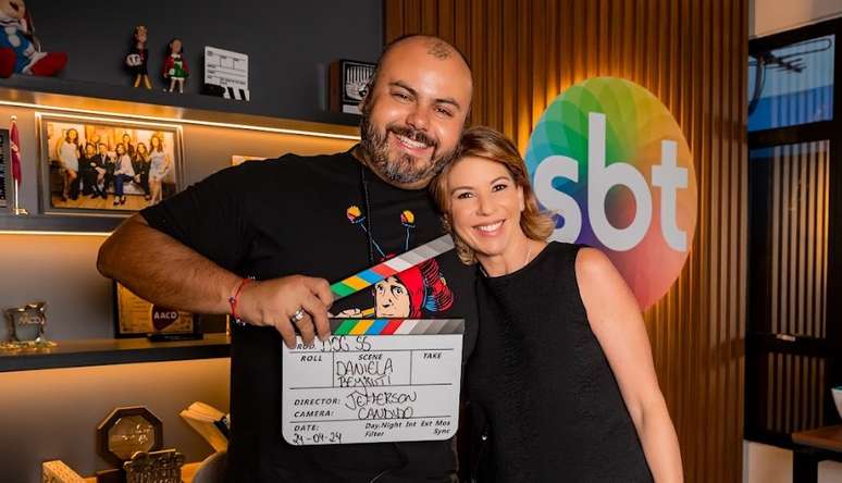 O diretor Jefferson Cândido com a presidente do SBT, Daniela Abravanel Beyruti