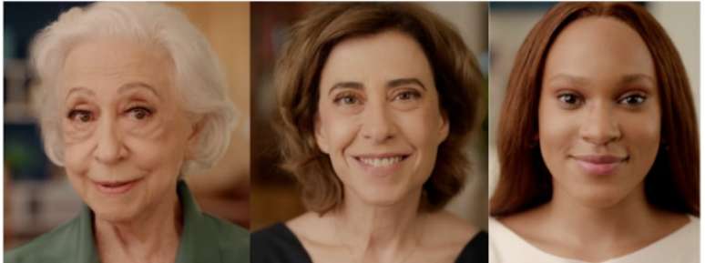 Fernanda Montenegro, Fernanda Torres e Rebeca Andrade estão na campanha de fim de ano do Itaú