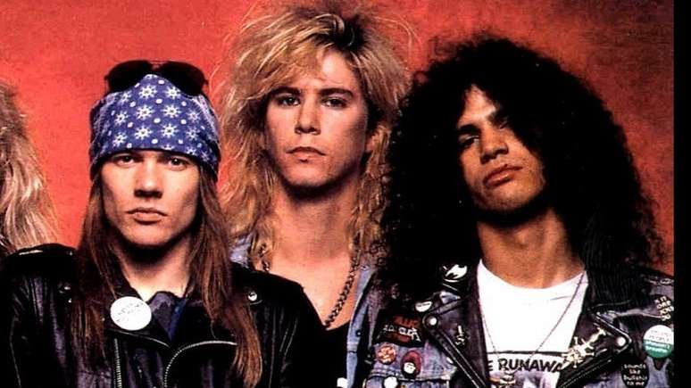 Axl Rose, Duff McKagan e Slash do Guns N' Roses 