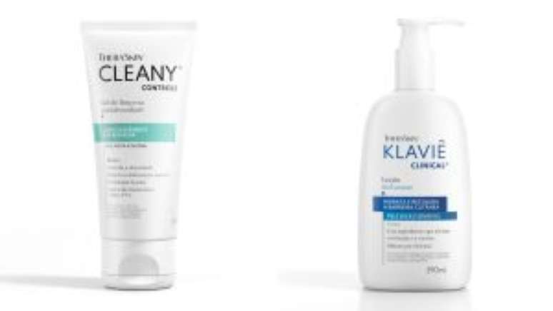 Gel de limpeza Cleany® e Klaviê® Clinical Creme Hidratante - Divulgação