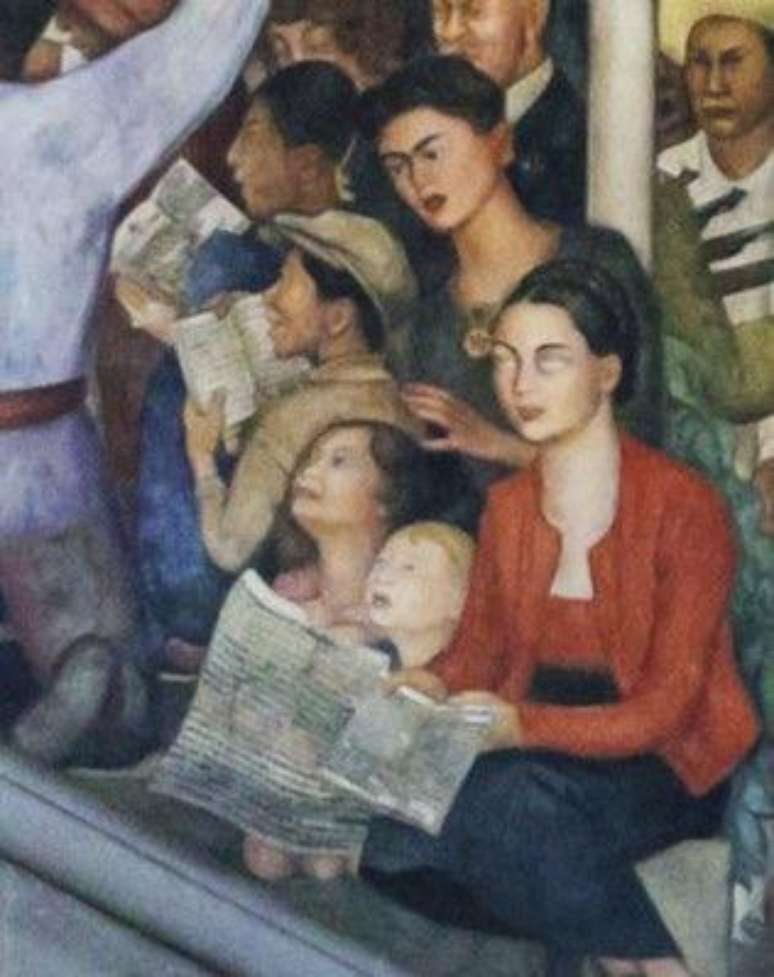 Diego Rivera pintou Frida Kahlo como professora, em um mural do Palácio Nacional, sede do governo do México