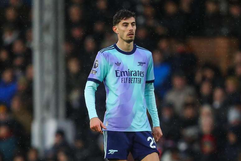 Kai Havertz (Arsenal) durante jogo contra o Fulham, no dia 08.12.2024