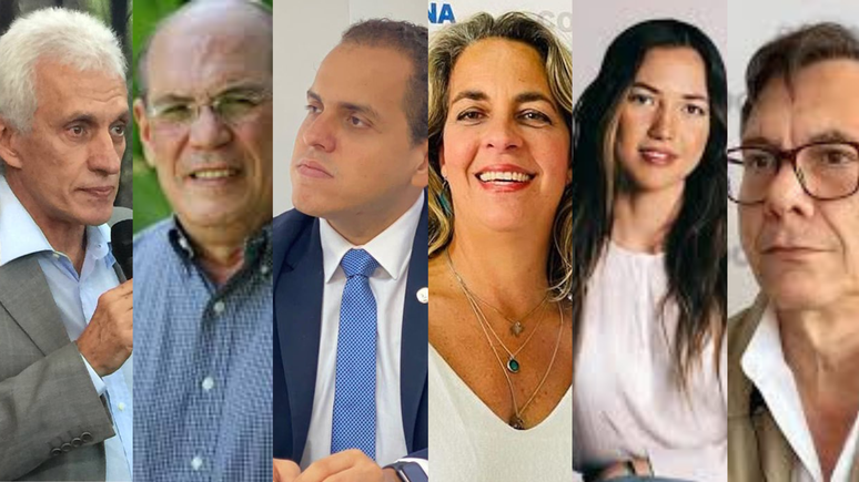 Os opositores venezuelanos refugiados na Embaixada da Argentina em Caracas. Da esquerda para a direita: Fernando Martínez Mottola (que deixou o local recentemente), Omar González, Pedro Urruchurtu, Magalli Meda, Claudia Macero e Humberto Villalobos