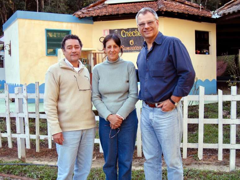 Fernando Stickel na creche O Semeador