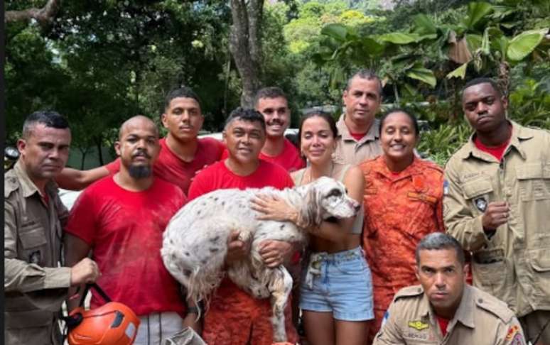 Os bombeiros foram acionados para salvar o cachorro de Anitta