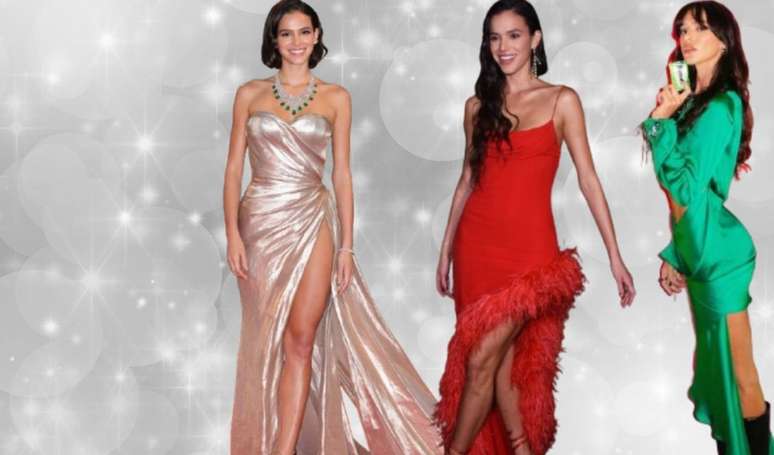 Bruna Marquezine é um verdadeiro ícone fashion! Veja alguns looks da famosa nas cores vermelho, dourado e verde para se inspirar neste Natal!.