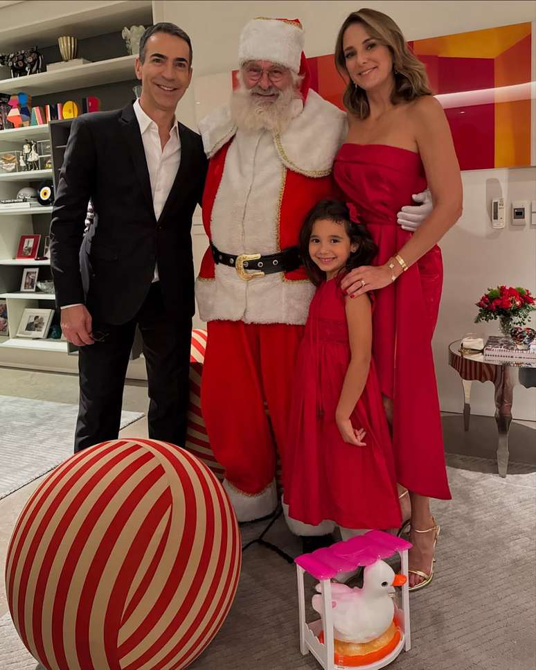 Ticiane Pinheiro e César Tralli celebraram com a caçula, Manuella