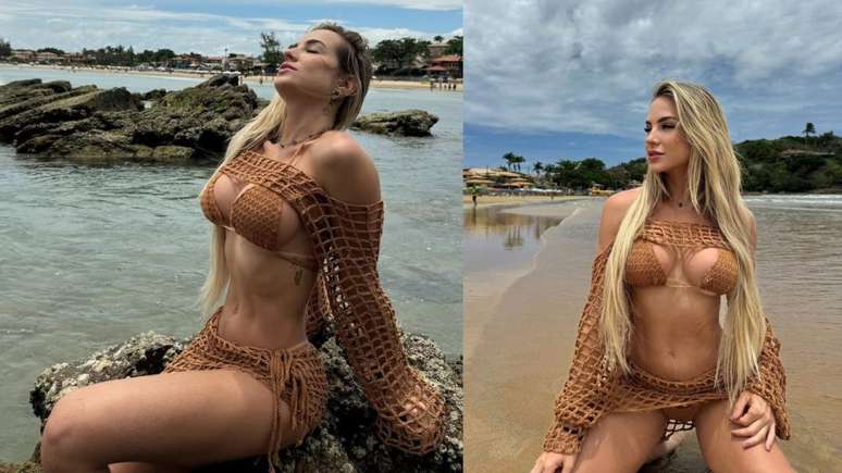 Gabi Martins exibindo seu look praiano