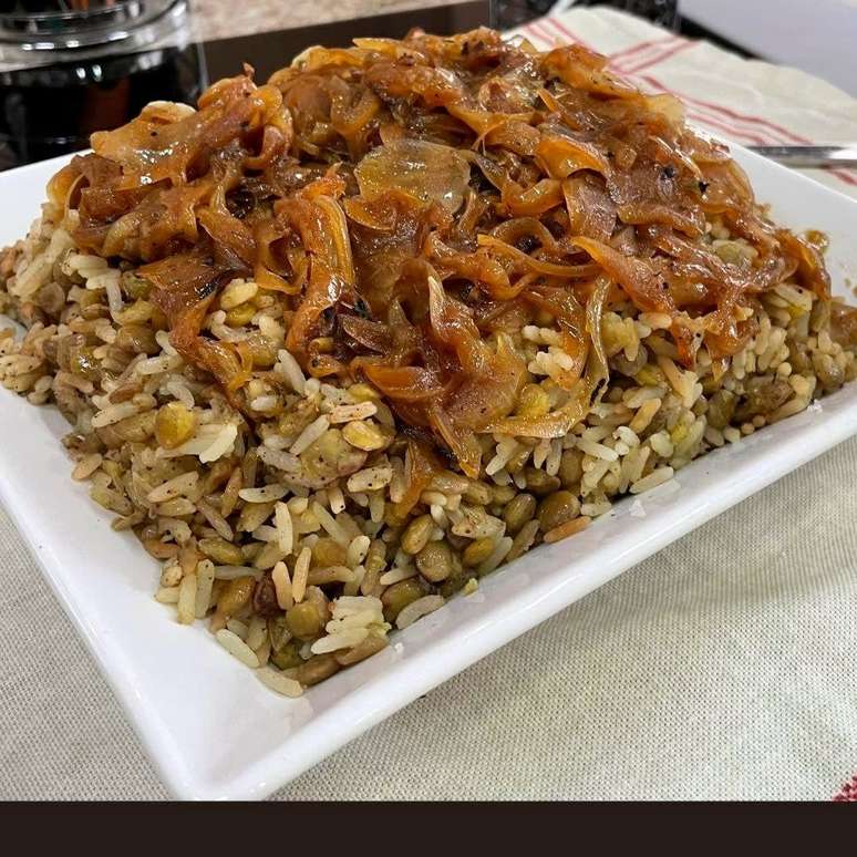 MJADRA TRADICIONAL - Arroz com Lentilhas e Cebolas Caramelizadas