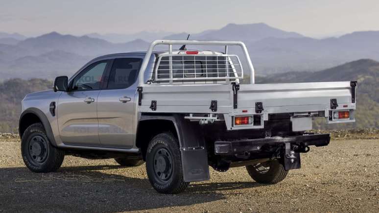 Projeção do novo Ford Ranger Super Duty feita pelo site Kolesa