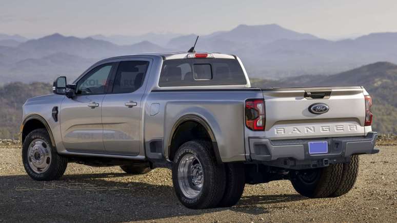 Projeção do novo Ford Ranger Super Duty feita pelo site Kolesa