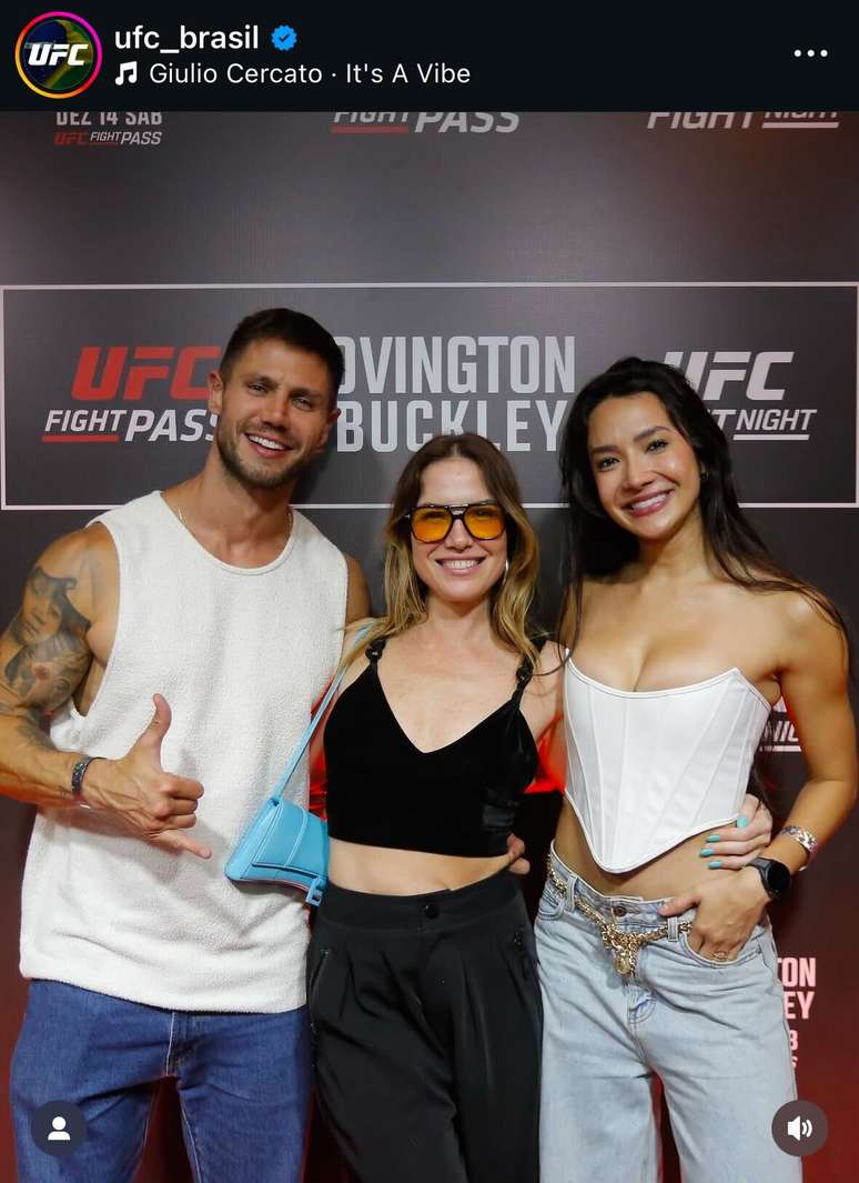 Jonas e Fernanda em foto postada pela UFC Brasil