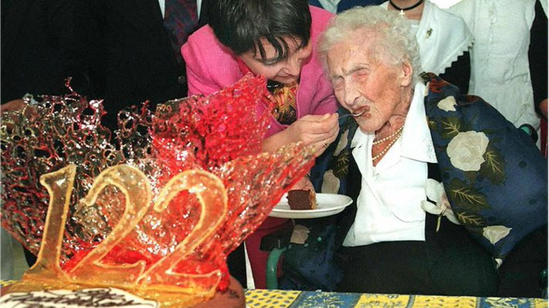 A francesa Jeanne Calment morreu em 1997 aos 122 anos de idade. Ela é a única pessoa oficialmente reconhecida por ter vivido mais de 120 anos.