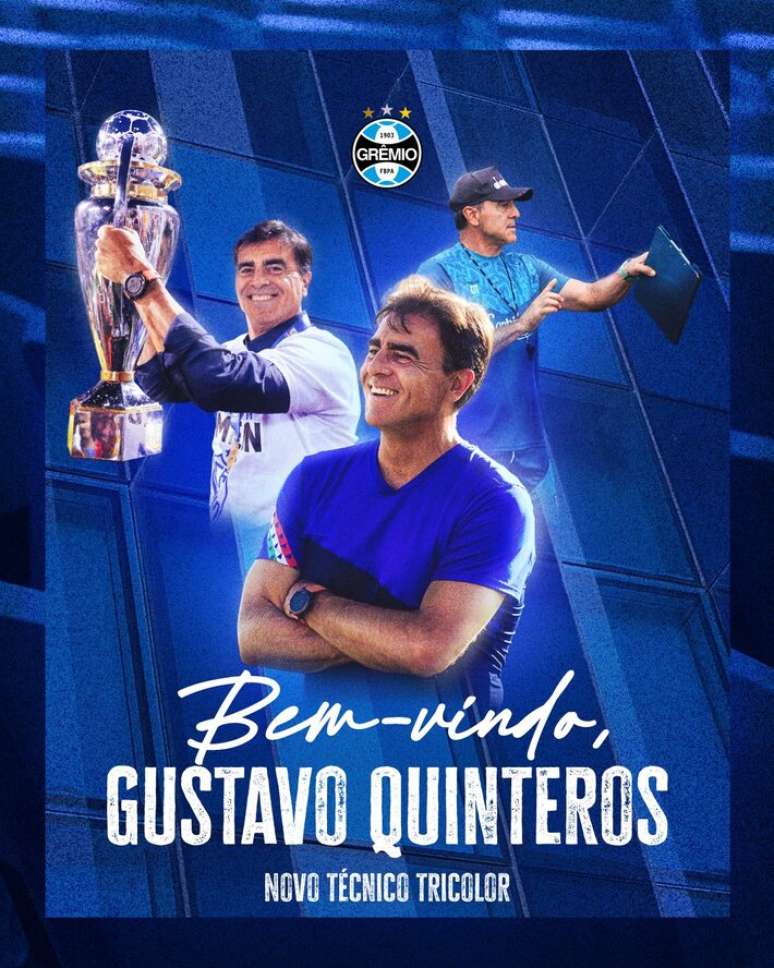 Gustavo Quinteros foi anunciado como novo técnico do Grêmio.