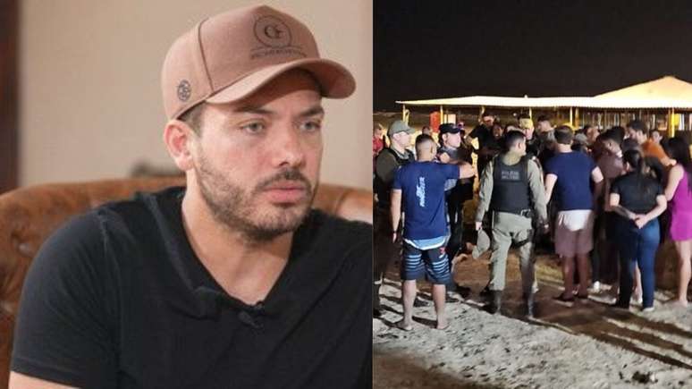 Wesley Safadão e multidão durante tiroteio no show do cantor em Piauí