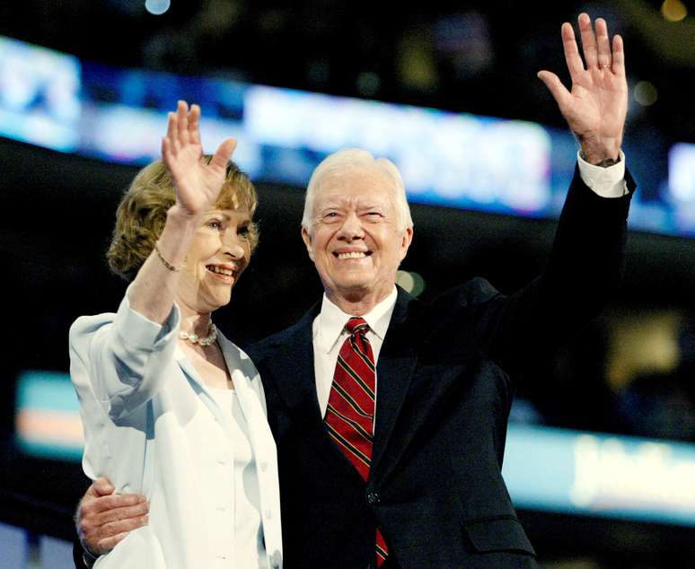 Jimmy Carter e sua esposa Rosalynn Carter