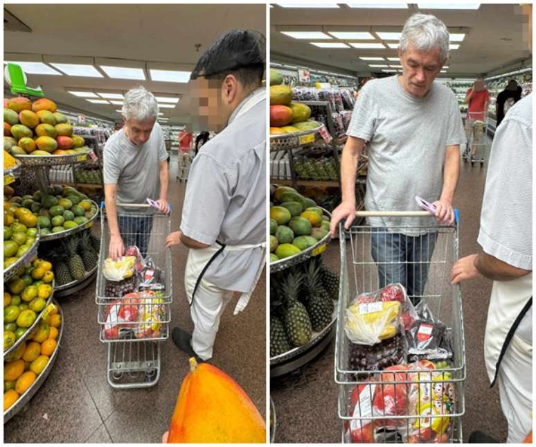 O apresentador bateu papo com um funcionário do estabelecimento