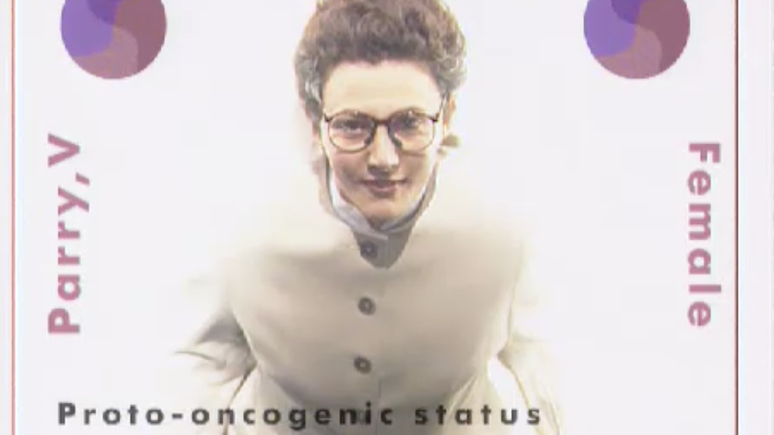 Voc&ecirc; consegue ver a mancha preta? Durante as filmagens desta sequ&ecirc;ncia, Vivienne Parry e a equipe de maquiagem tiveram que ser criativas