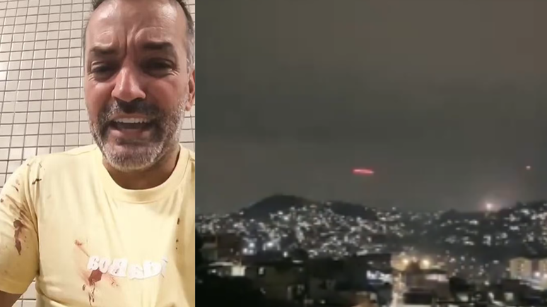 The father cries when talking about the gunshot that hit his daughter on New Year’s Eve on Copacabana beach
