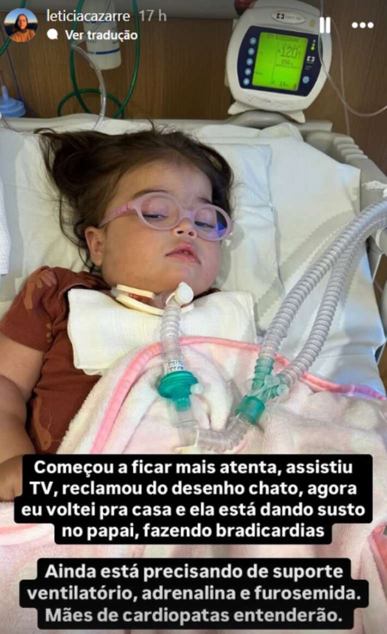 Maria Guilhermina possui uma condição rara no coração