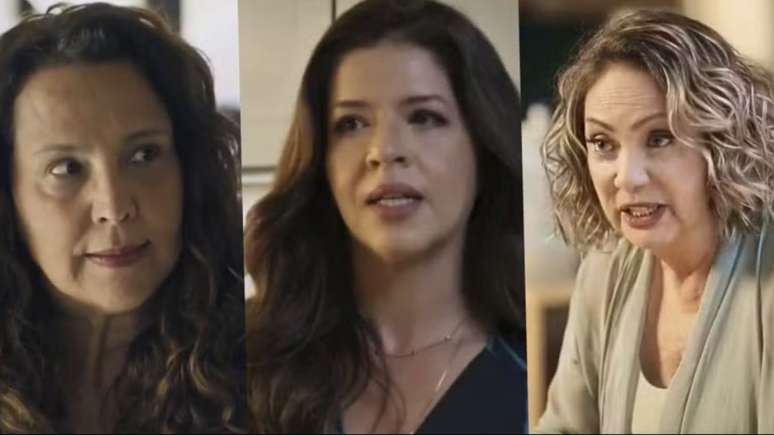 Moema (Ana Beatriz Nogueira), Fátima (Mariana Santos) e Berta (Eliane Giardini) em "Mania de Você"