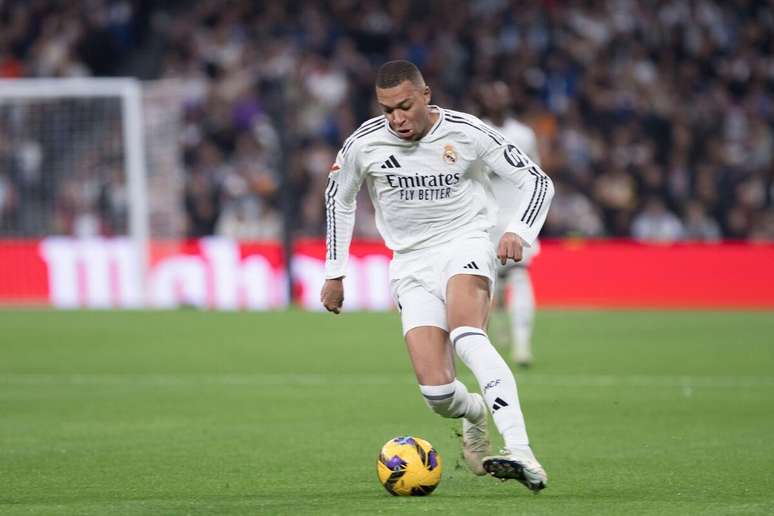 Kylian Mbappe (Real Madrid) durante jogo contra o Sevilla, no dia 22.12.2024 