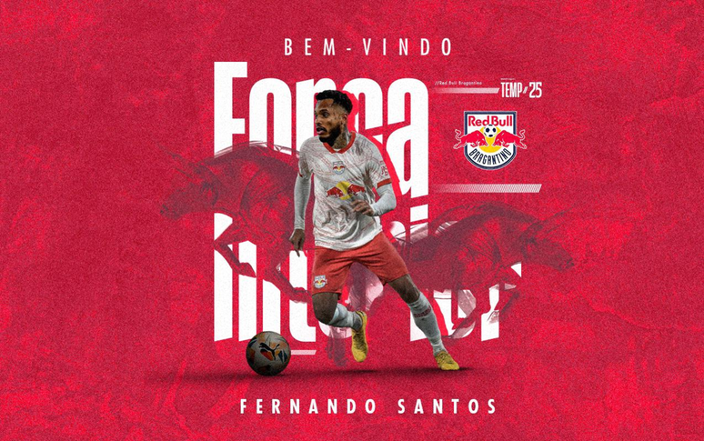 Red Bull Bragantino anunciou a chegada do atacante Fernando. 