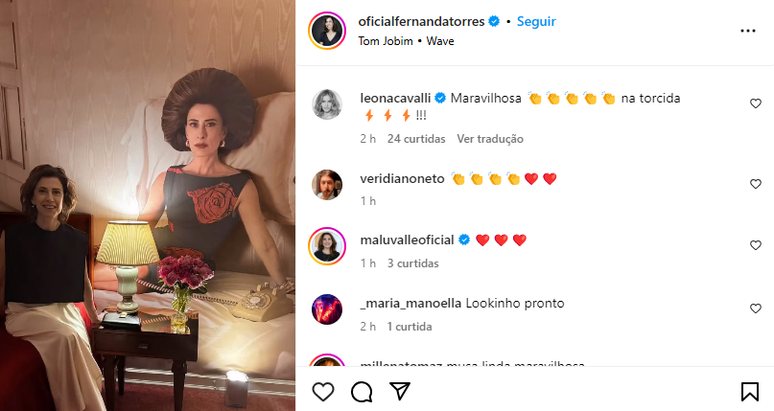 Fãs de Fernanda Torres compartilham expectativas para Globo de Ouro nos posts da atriz: ‘Na torcida’