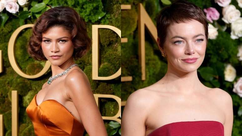 Zendaya e Emma Stone com cortes diferentes