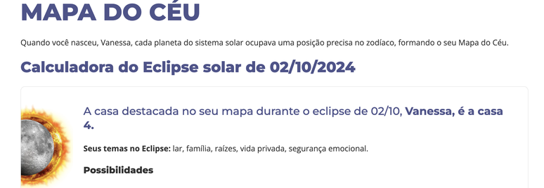 Calculadora do Eclipse Personare