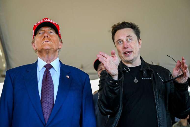 Donald Trump, presidente eleito dos EUA, e o empresário Elon Musk