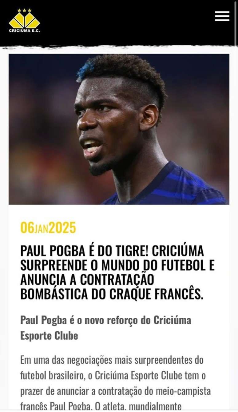 Pengumuman tentang tanda tangan palsu Pogba 