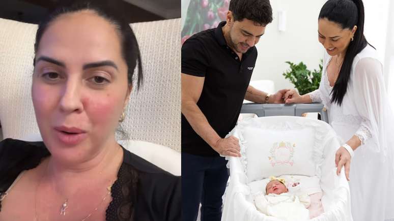 Graciele Lacerda e Zezé Di Camargo com a filha, Clara