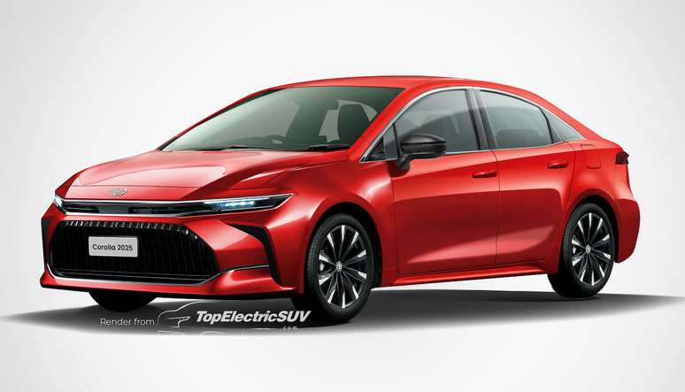 Projeção da próxima geração do Toyota Corolla feita pelo site Top Electric SUV