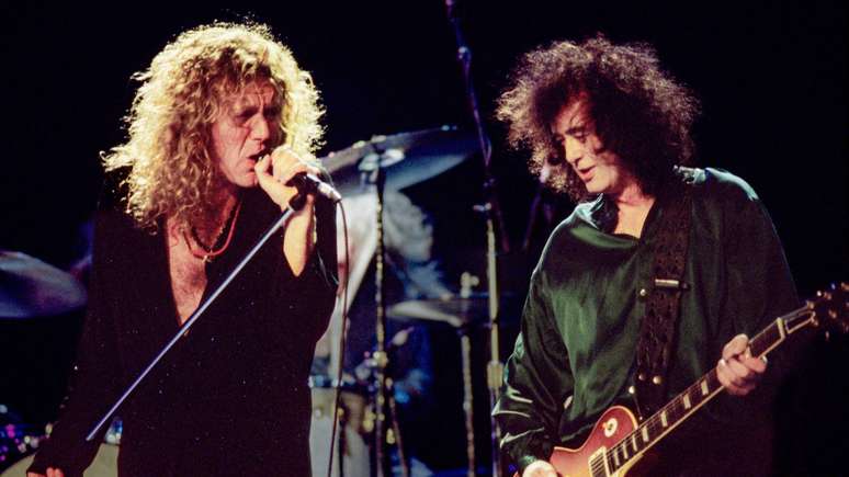 Robert Plant e Jimmy Page em 1995 