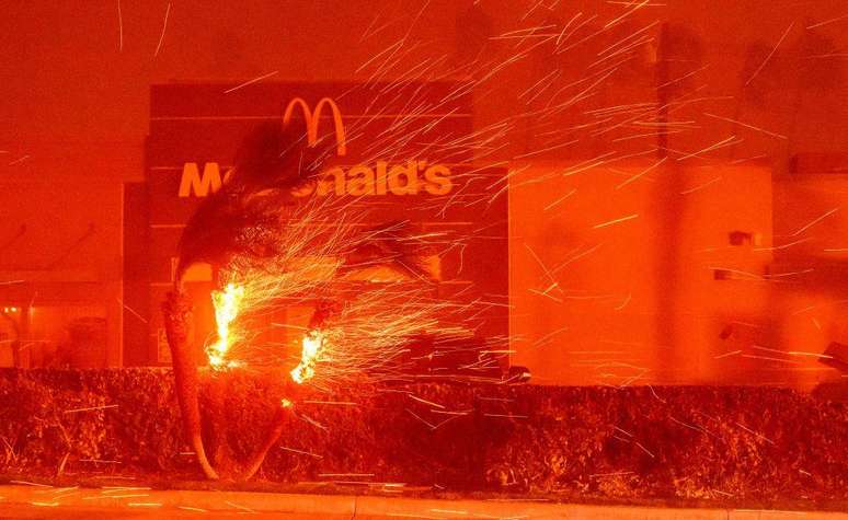 Além das residências, alguns negócios também foram atingidos pelo fogo, incluindo um restaurante McDonald's na área dos incêndios em Los Angeles