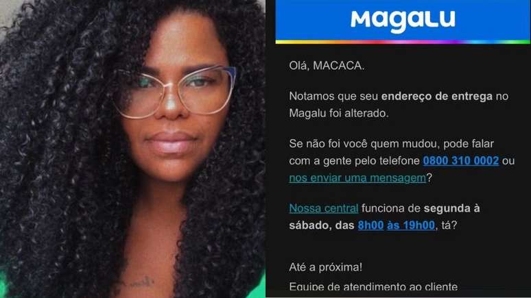 Susan Sena e o e-mail recebido pela Magazine Luiza