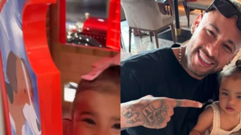 O jogador brinca com a filha e encanta os seus seguidores; Neymar será pai de mais uma menina, fruto do relacionamento com Bruna Biancardi