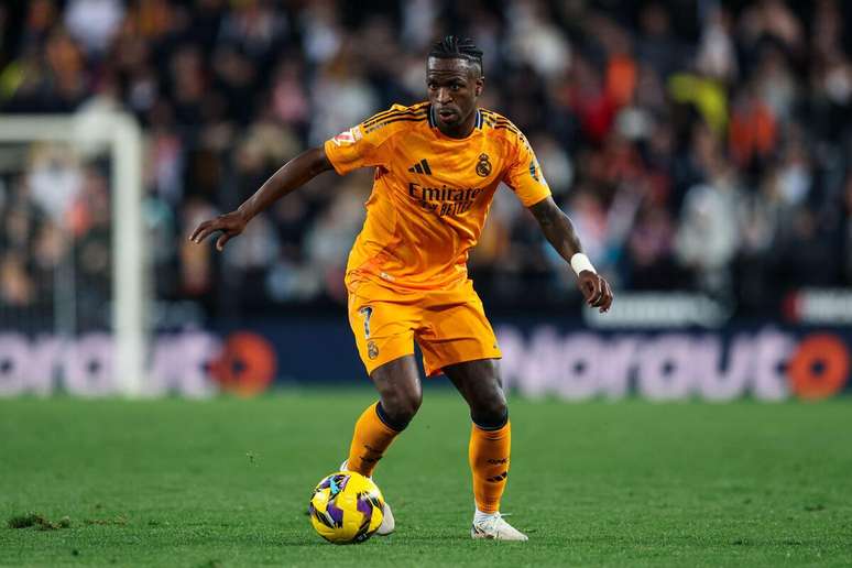 Vinicius Júnior (Real Madrid) durante jogo contra o Valencia, no dia 03.01.2025 